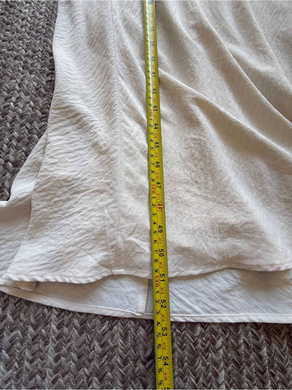 Significant Other Minimalist Cream Textured Twist-Front Maxi Dress Slit Sz 2 - Picture 14 of 16